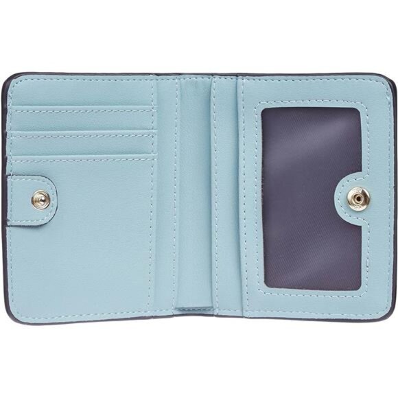 Slim Bifold Credit Card Holder, Blue - Picture 4 of 5